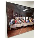 Ethnic Last Supper Floating Glass Art Museum Quality 60x40"