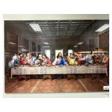 Ethnic Last Supper Floating Glass Art Museum Quality 60x40"