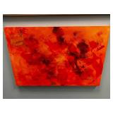 Abstract Red & Orange Canvas Painting – 36″ × 24″
