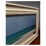 Framed Beach Scene Photograph – 41″ × 17″