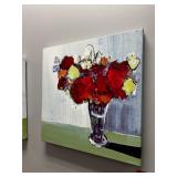 Set of 2 Floral Canvas Paintings – 24″ × 24″ Each