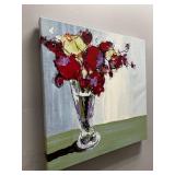 Set of 2 Floral Canvas Paintings – 24″ × 24″ Each