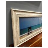 Framed Beach Scene Photograph – 41″ × 17″
