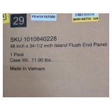 Hampton Bay Avondale/Leyton 34.5 in. W x 48 in. H Kitchen Island Flush End Panel in Antique White