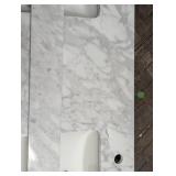 Collette 60 in. Double Sink Cinnamon Oak Bath Vanity with White Carrara Marble Top (Defect On Top See Images)