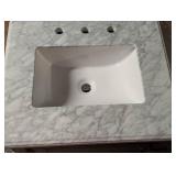 Aberdeen 24 in. Single Sink Antique Oak Bath Vanity with Carrara Marble Top - Cracked Top - Removable