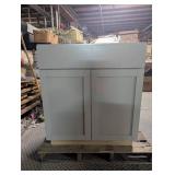 Courtland 30 in. W x 24 in. D x 34.5 in. H Assembled Shaker Base Kitchen Cabinet in Sterling Gray