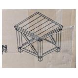 Aldwin 26 in. Gray Rectangle Wood End Table with Lower Shelf