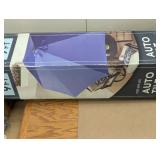 9 Ft. Aluminum Outdoor Patio Umbrella with Hand Crank Lift in Brilliant Blue - Hampton Bay