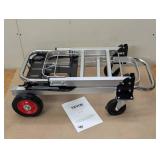 Aluminum 2 in 1 Folding Hand Truck 400lbs. Capacity Heavy Duty Collapsible Dolly Rubber Wheels Industrial Transport Cart