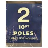 Two 10 ft. String Light Poles, Black