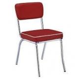 Coaster Retro 5-Piece Round White and Red Wood Top Dining Room (Set Seats-4)