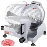 VEVOR 240W Commercial Meat Slicer, Electric Deli Food Slicer, 10" Carbon Steel Blade Electric Food Slicer, 350-400RPM Meat Slicer, 0 - 0.47 inch Thickness Adjustable for Commercial and Home Use