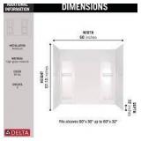 Delta Pro-Series 60 in. W x 57 in. H Five Piece Glue Up Bathtub Surrounds in High Gloss White