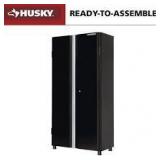 Husky Ready-to-Assemble 24-Gauge Steel Garage Gear Cabinet in Black (36.6 in. W x 72 in. H x 24 in. D