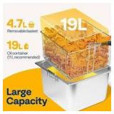 11.6 qt. Extra Large Stainless Steel Countertop Electric Deep Fryer