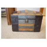 Antique Victorian Dome Top Steamer Trunk