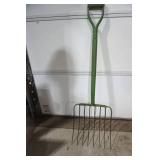 Vintage 8-Tine Pitch Fork. John Deere Green Color