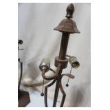 Pair of Lamps with Frosted Glass Lamp Shades