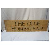 "The Old Homestead" Wooden Sign. (table leaf)
