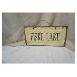 Fiske Lake Wooden Decor Hanging Sign