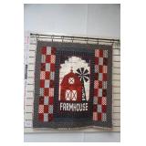 "Farmhouse "Quilted Wall Hang with Rod & Clips