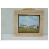 "Who Let the Cows Out" Reprint by Bill Zierke. 17"x17" Rustic Wood Frame