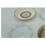 Fire-King Pie Plate; Pyrex Pie Plates & Ceramic Cherry Pie Plate