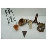 Decor Lot: Birch Bark Pocket Basket, Willow Tree Angel of Friendship and more