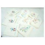(10ct) Embroidered Flour Sack Dish Towels (NEW)