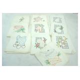 (10ct) Embroidered Flour Sack Dish Towels (NEW)