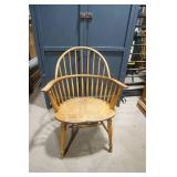 Vintage Windsor Bow-Back Armchair with Saddle Seat