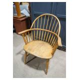 Vintage Windsor Bow-Back Armchair with Saddle Seat