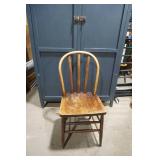 Antique Oak Spindle-Back Farmhouse Chair
