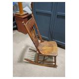 Antique Carved Back Rocking Chair