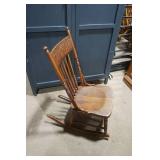 Antique Carved Back Rocking Chair