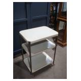 Vintage 3-Tier Metal Cart with Extension Cord and Plug