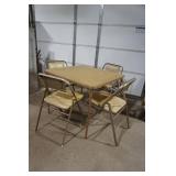 Vintage Samsonite Folding Card Table & 4 Matching Chairs