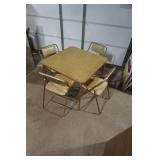 Vintage Samsonite Folding Card Table & 4 Matching Chairs