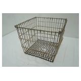 Vintage Galvanized Wire Milk Crate