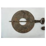 Antique Cast Iron Stove Damper, Monarch Cast Iron Stove Crank Handle, Galvanized Round Stove Pipe Collar