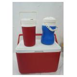 Coleman cooler, water jugs