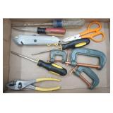 Hand Tools: screw drivers, pliers, utility knife, c-clamps and more