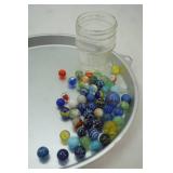 Vintage Marbles and Jar