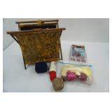 Vintage Yarn Basket and Yarn