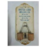 vintage scale, broom holder