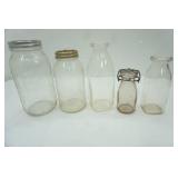 Antique/Vintage Jars and Glass Milk Bottles