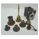 Vintage Brass Bells & Six-16 Brownie Camera