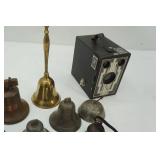 Vintage Brass Bells & Six-16 Brownie Camera