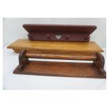 Wooden Hearts Coat Rack, Wooden Towel Rack, and Wooden Shelf